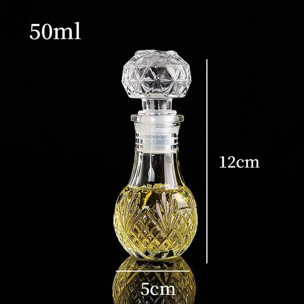 Mini Spirit Alcohol Liquor Bottle 50ml Transparent Glass Whiskey Decanter Handmade Diy Gift Bottles Perfume Glass Container