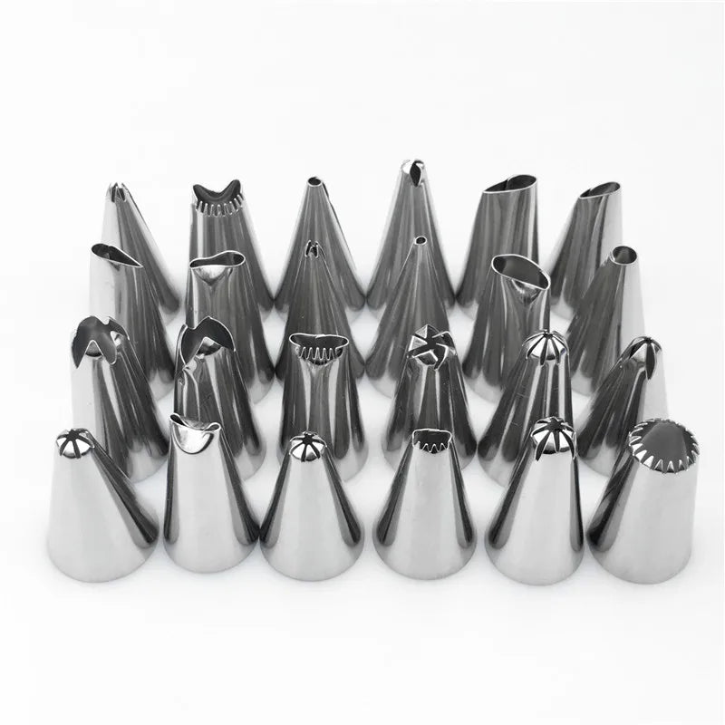 24/48 pcs Stainless Steel Nozzle Tips DIY Cake Decorating Tool Icing Piping Cream Pastry Bag  Kitchen Bakery