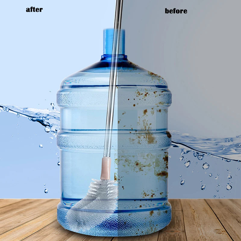 Household Bucket Washing Brush Stainless Steel Rod Plastic Water Dispenser Water Bucket Cleaning Gadgets long handle brush head