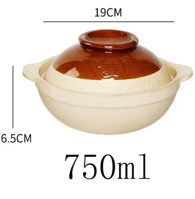 500ml 750ml Chaoshan Chaozhou Casserole Rice Noodle Casserole Porridge Pottery Pot With Double Ear Clay Pot