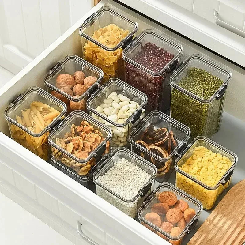 Plastic Moisture-Proof Drawer Storage Box – Sealed Jar Container for Snacks, Dried Fruit & Multigrain