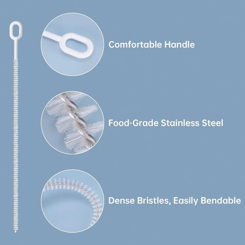 Heavy-Duty Straw Cleaning Brushes for Stanley Tumbler, 6mm & 10mm Straw Cleaning Brush for different straw sizes - 4 Pack
