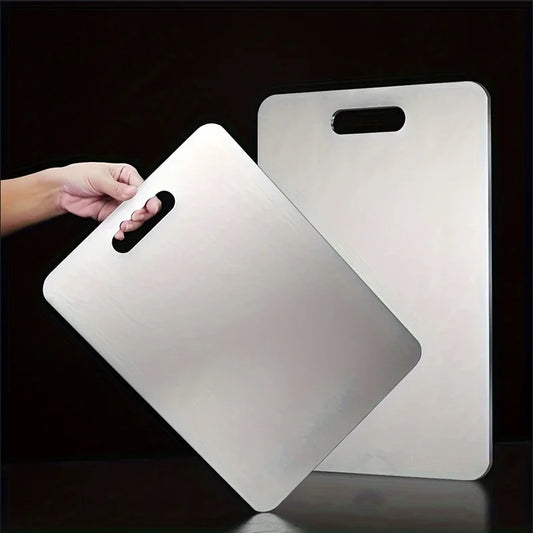 Titanium Cutting Boards for Kitchen Stainless Board 304 Steel Thickened Double Sided Food Grade Portable Fruit Meat Chopping