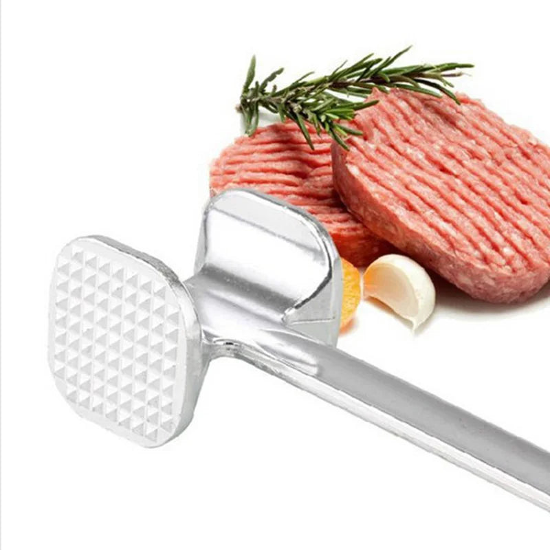 Meat Tenderizer Hammer 19cm Household Aluminum Alloy Steak Metal Mallet Kitchen Tool Heavy Duty Durable Double-Sided Tenderizer