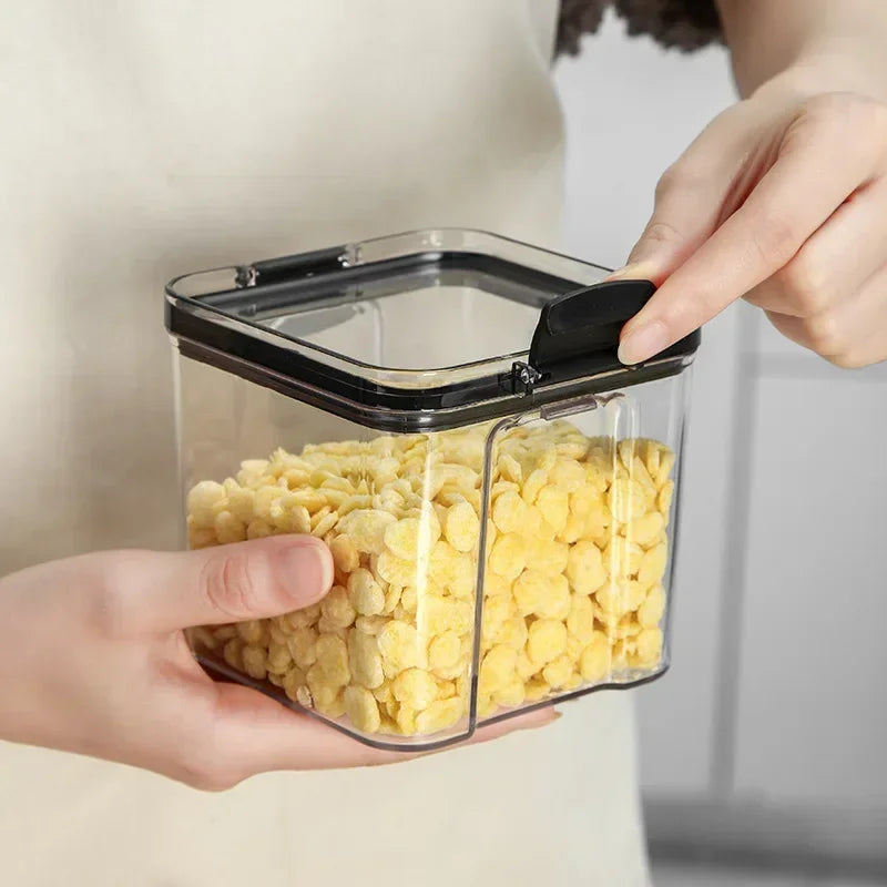 460–1800ml Stackable Airtight Food Storage Container Set – Plastic Kitchen Jars for Multigrain, Tea, Dried Fruit & More