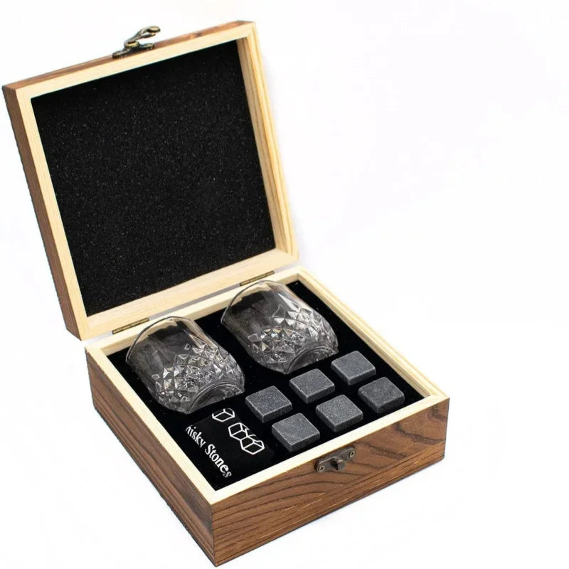 Father's Day Gift Whiskey Ice Stone Wine Glass Set