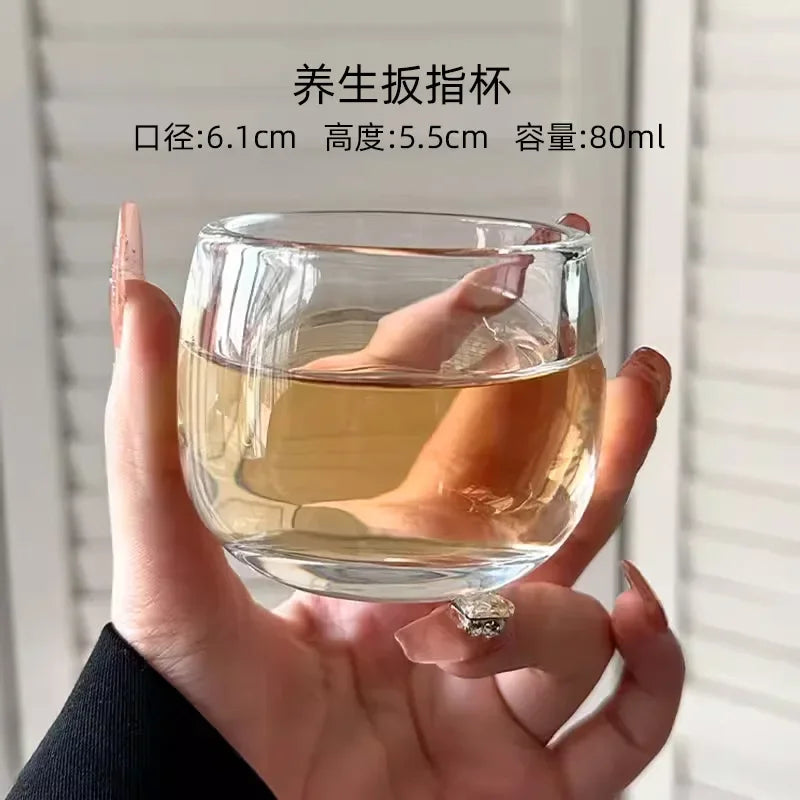 Crystal Glass Thickened Single Cup of High-grade Health Tea Cup 100ml