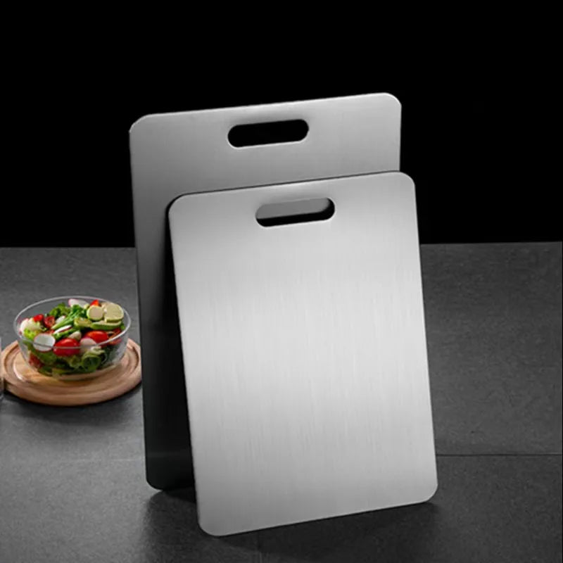 Titanium Cutting Boards for Kitchen Stainless Board 304 Steel Thickened Double Sided Food Grade Portable Fruit Meat Chopping