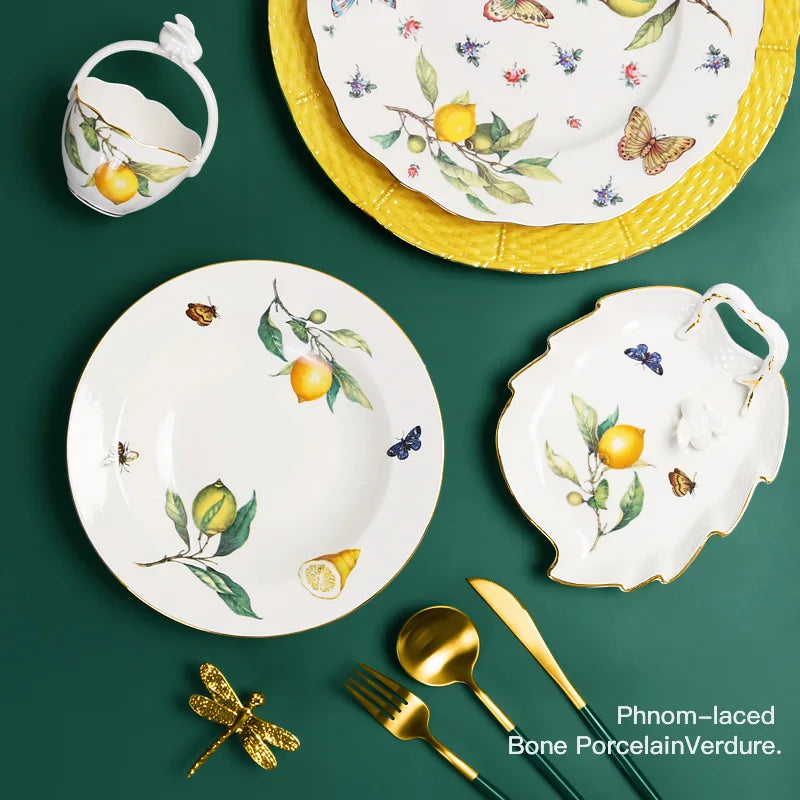 European style ceramic steak plate Western cuisine plate internet famous dining plate Nordic creative breakfast plate tableware