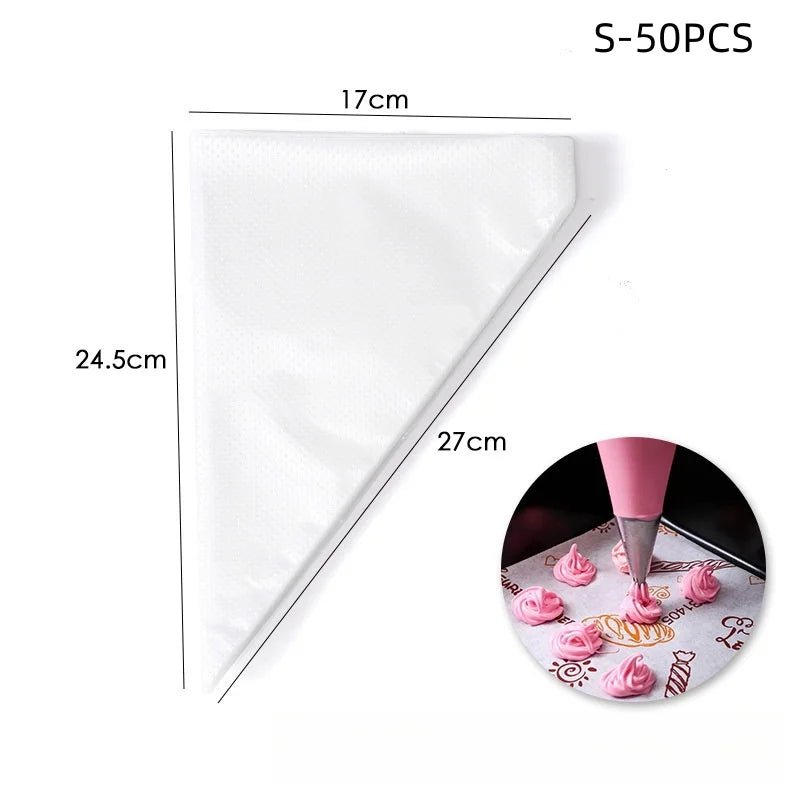 100/50/20pcs Disposable Piping Bag Pastry s Icing Fondant Cake Cream  for Decorating Pastries Cakes Baking Tools