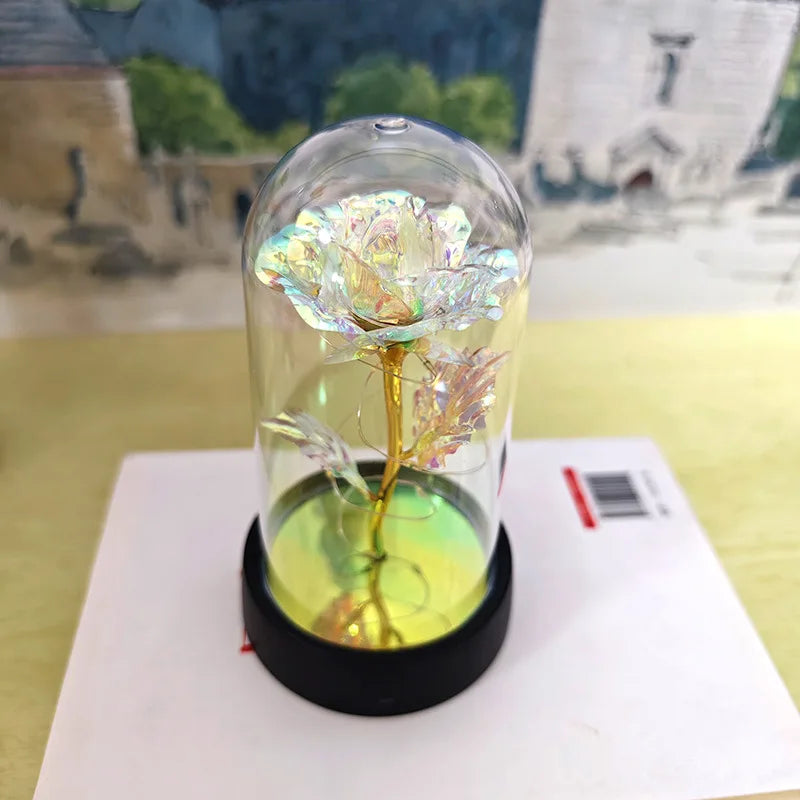 Eternal Rose Light LED Foil Flower Valentines Day Gift Wedding Party Decor  Artificial Rose Flowers Light Christmas Decoration