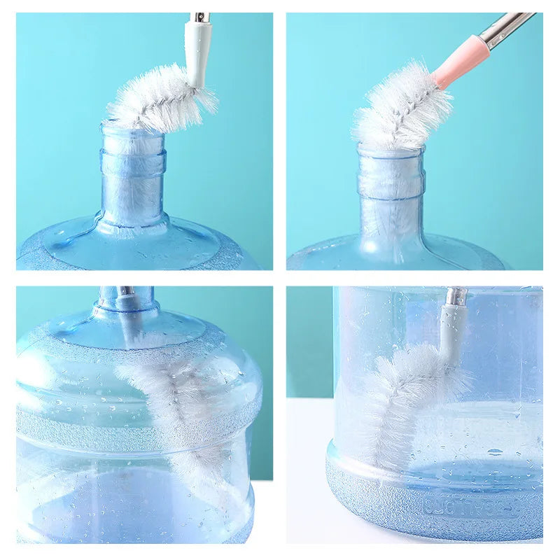 Household Bucket Washing Brush Stainless Steel Rod Plastic Water Dispenser Water Bucket Cleaning Gadgets long handle brush head