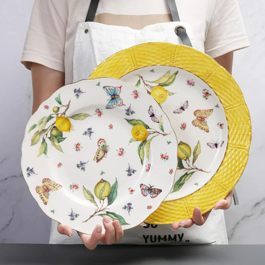 European style ceramic steak plate Western cuisine plate internet famous dining plate Nordic creative breakfast plate tableware