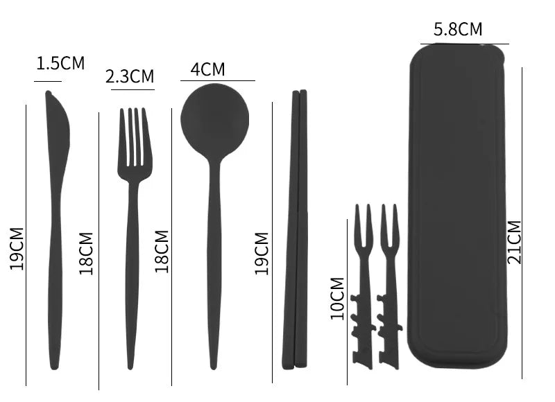 30/32 pc/set of black wheat straw PP tableware