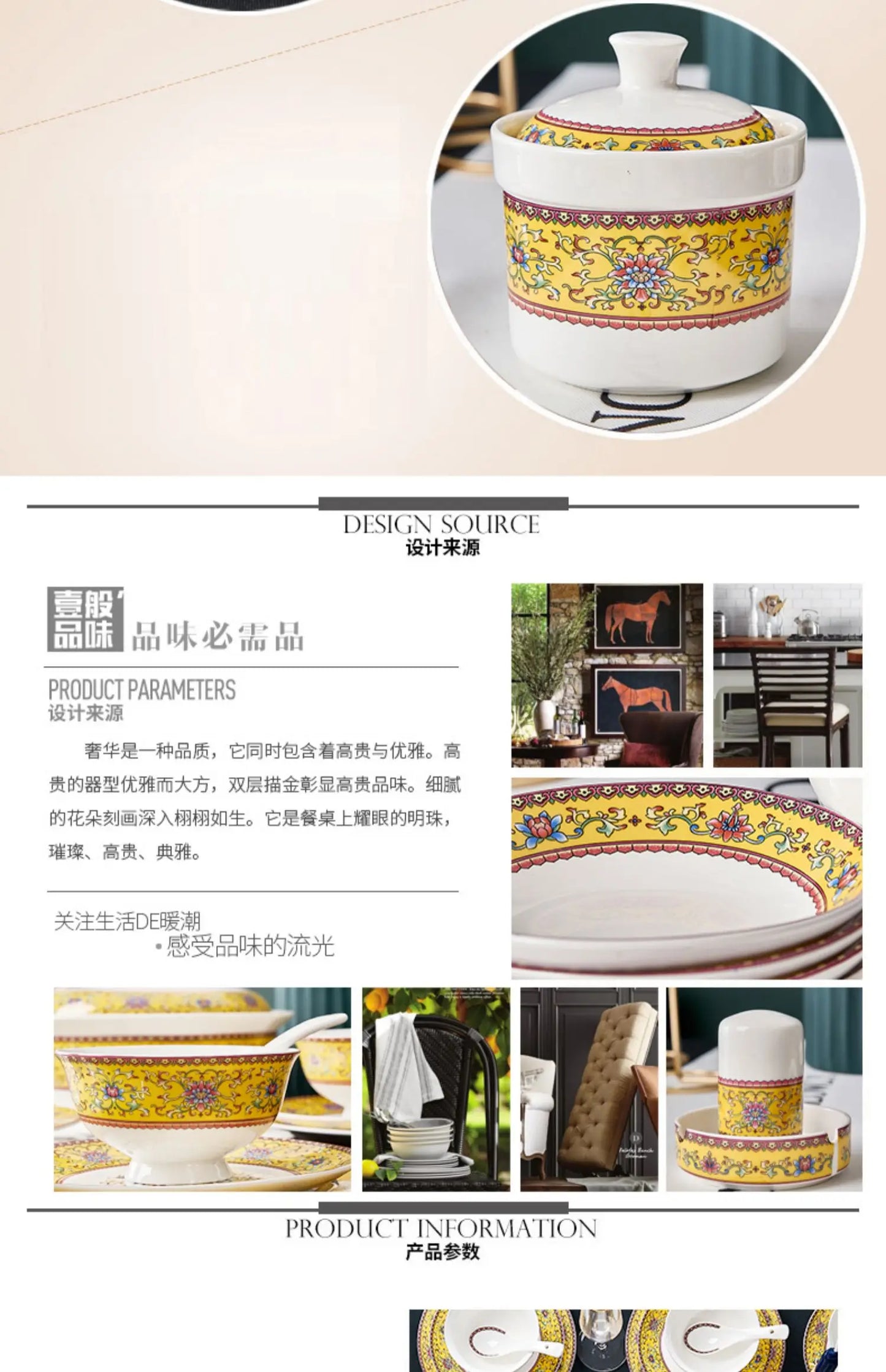 Fine China Kitchen Dinnerware Sets Ceramic Dining Room Guests Party Plates Set Christmas Gift Jogo De Jantar Serving Tableware