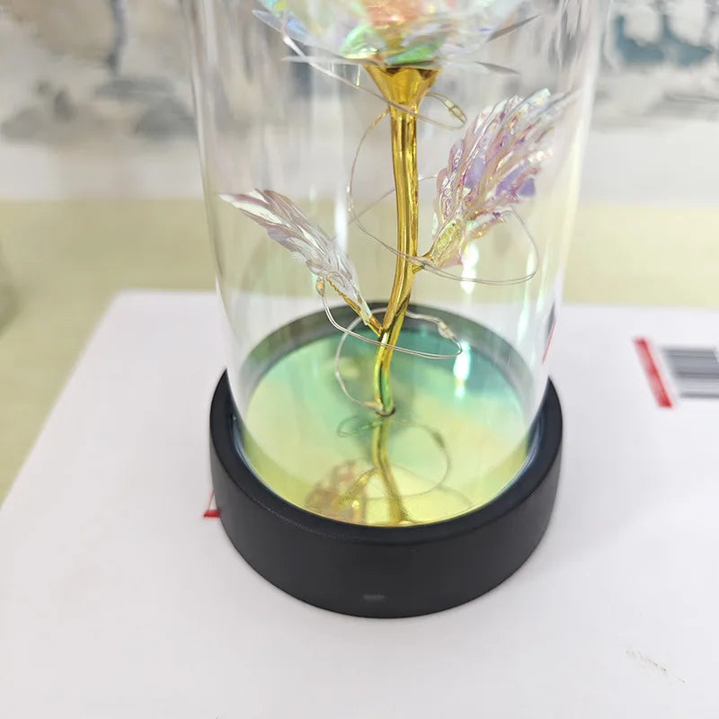 Eternal Rose Light LED Foil Flower Valentines Day Gift Wedding Party Decor  Artificial Rose Flowers Light Christmas Decoration