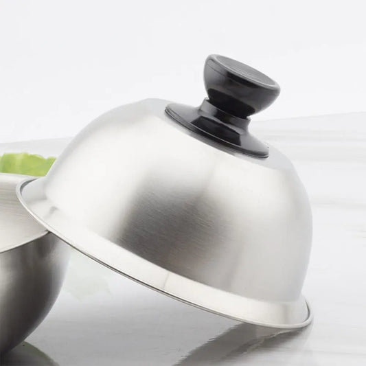 Stainless Steel Frying Pan Covers Barbecue Burgers Sandwiches Steak Round Pot Lids Cover Cookware Cheese Melting Dome
