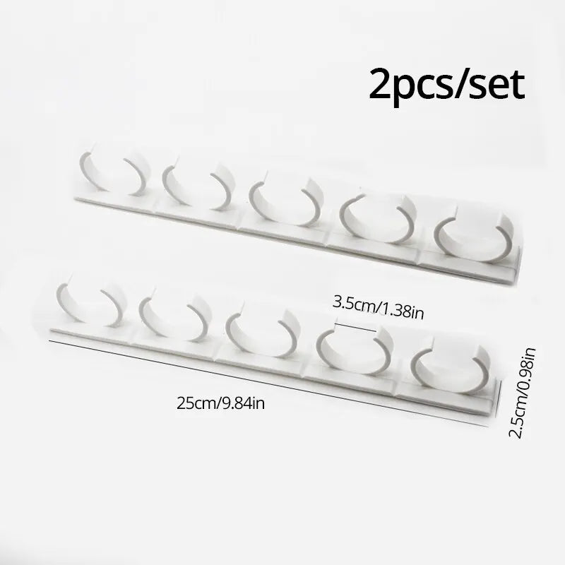 2pcs Grey Plastic Kitchen Jar Rack Wall-Mounted Adhesive Seasoning Bottles Holder Spice Bottle Holder Tool Kitchen Storage Rack