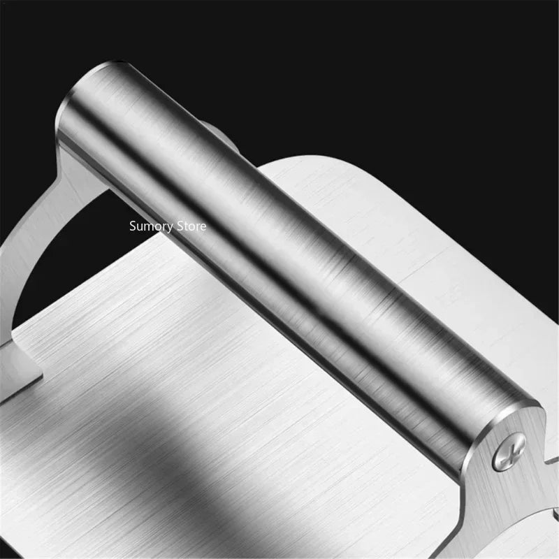 Stainless Steel Meat Press Barbecue Iron Plate Squid Steak Hamburger Household Commercial Manual Cake Press Meat Press