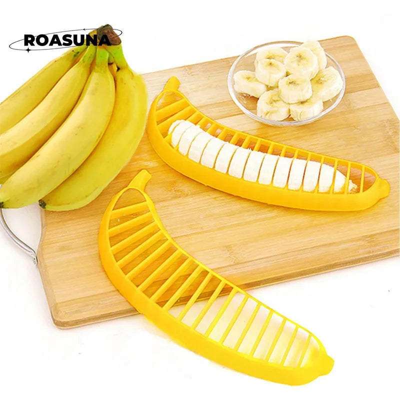 Eco-friendly Banana Slicer Cutter:Premium Plastic Kitchen Tool for Fruits&Vegetables-Ideal for Slicing, Cutting Cucumbers & More