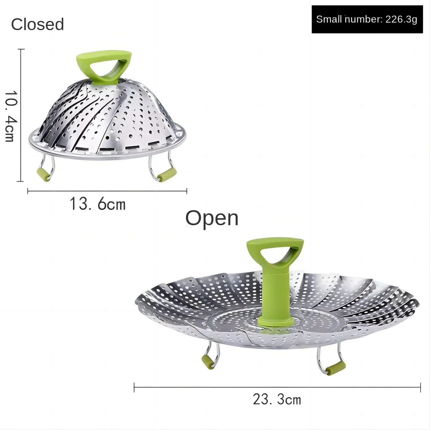 1pc 9/11 inch Stainless Steel Lotus Steamer Tray, Foldable Steamer, Basket Steamer, Cooking Pan, Vegetables and Fruits