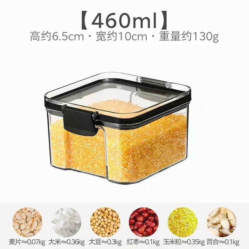 460–1800ml Stackable Airtight Food Storage Container Set – Plastic Kitchen Jars for Multigrain, Tea, Dried Fruit & More