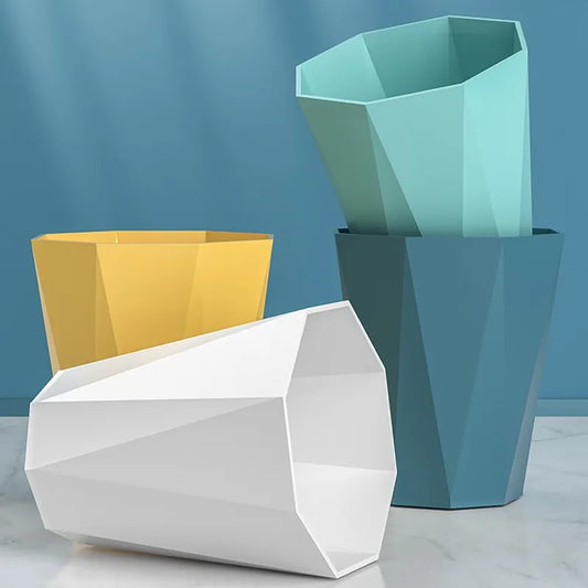 3D  Household Trash Can Open Trash Basket Large-capacity Plastic Basket Toilet Paper Basket for Bathroom Bedroom Kitchen Office