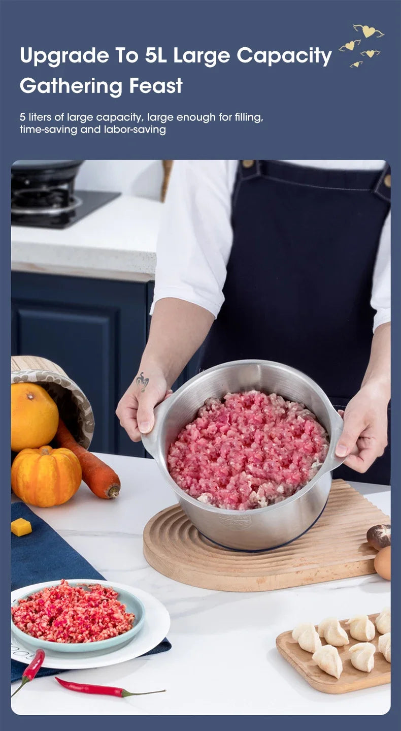 Electric Meat Grinder 304 Stainless Food Crusher Multifunction Vegetable Fruit Pepper Garlic Chopper Mincer Baby Food Blender