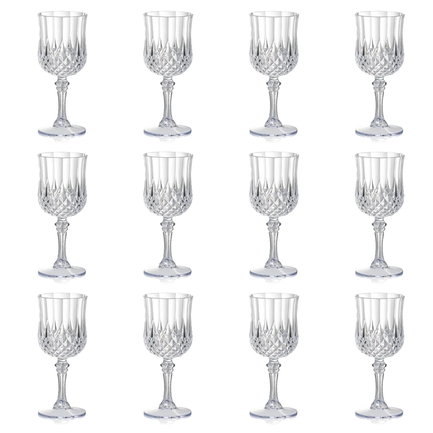 12/24 Pcs 7oz Plastic Wine Glasses Drinking Glasses Unbreakable Wedding Glassware Reusable Drinkware Champagne Flutes Goblets