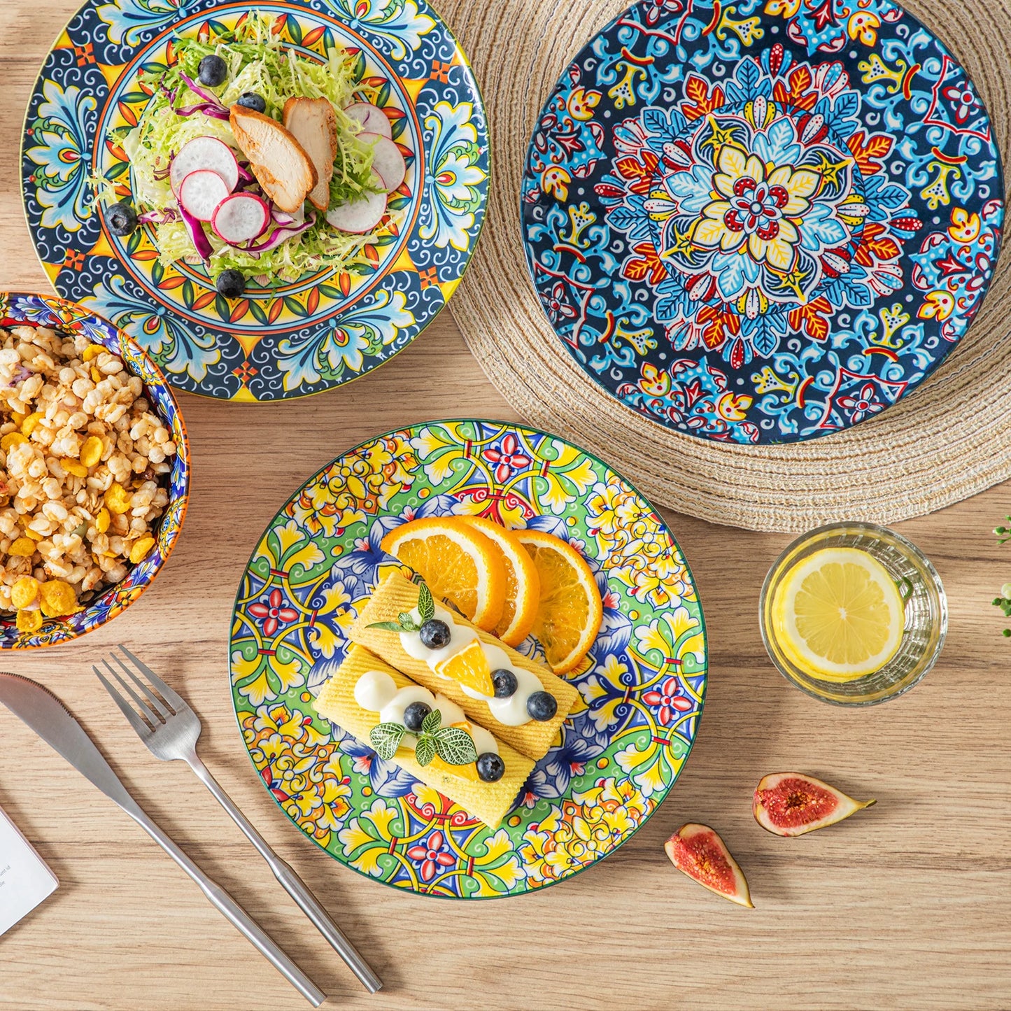 Vancasso 6-24 Piece Ceramic Dinnerware Set - Bohemian Style Stoneware for 6