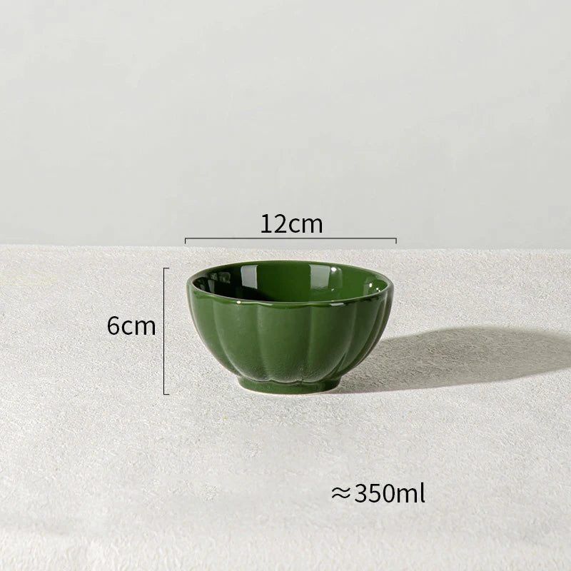 French Style Retro Green Ceramic Tableware Set Rainforest Series Dessert Plate Bowl Fish Dishes Home Cafe Afternoon Tea Mug Dish