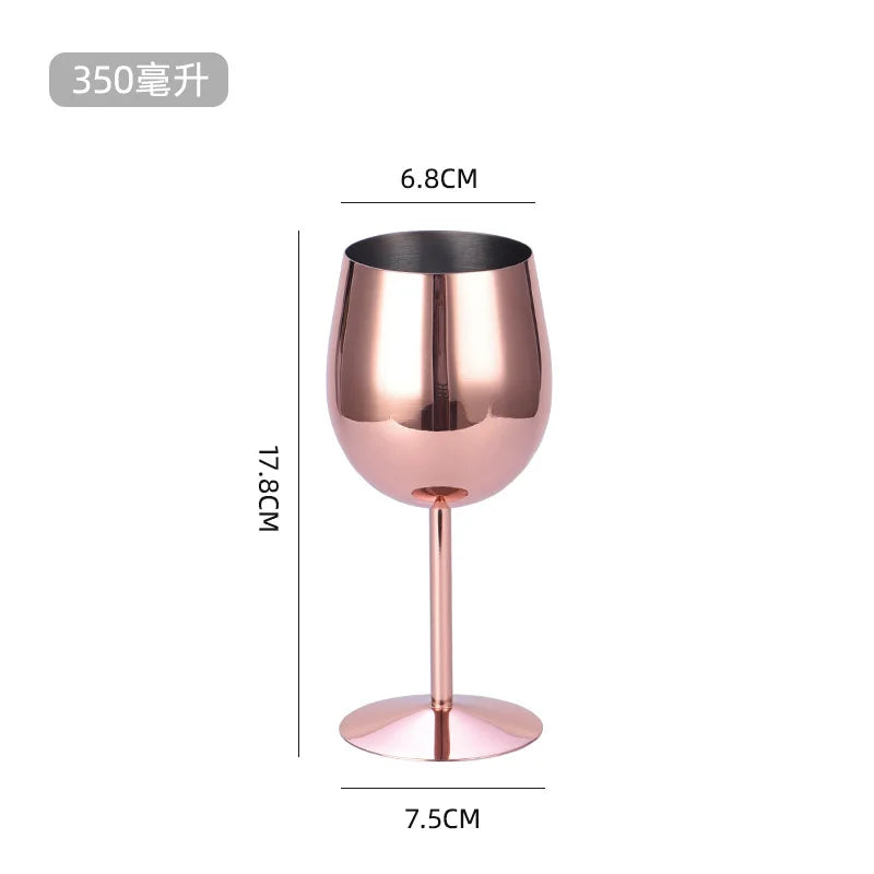 Stainless Steel Wine Goblet Bar Drinking Champagne Glass 220ml 350ml 500ml Party Home Bar Supply