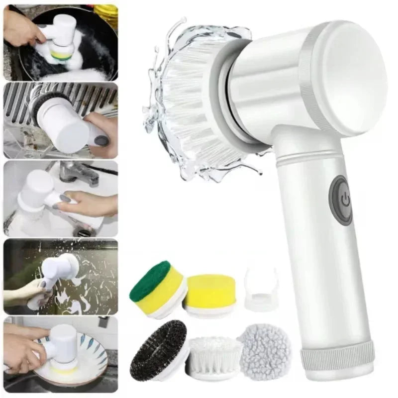 Xiaomi 5 in 1 Electric Cleaning Brush with interchangeable heads for effective bathroom and kitchen cleaning.