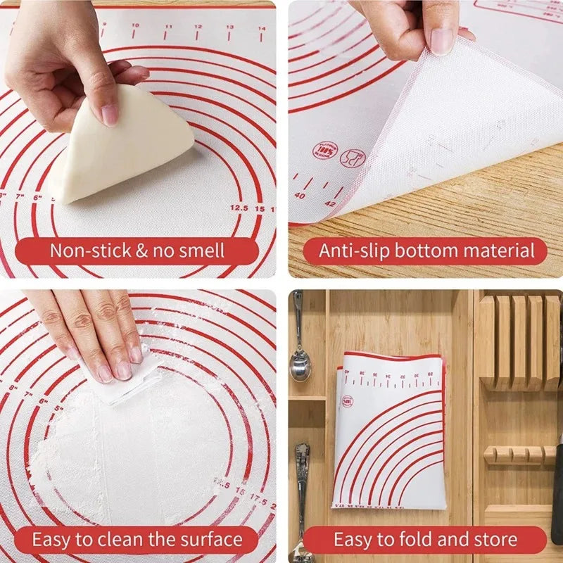 Silicone Baking Mat Kneading Pad Dough Mat Pizza Cake Dough Maker Kitchen Cooking Grill Non-Stick Gadgets Bakeware Pastry Mat