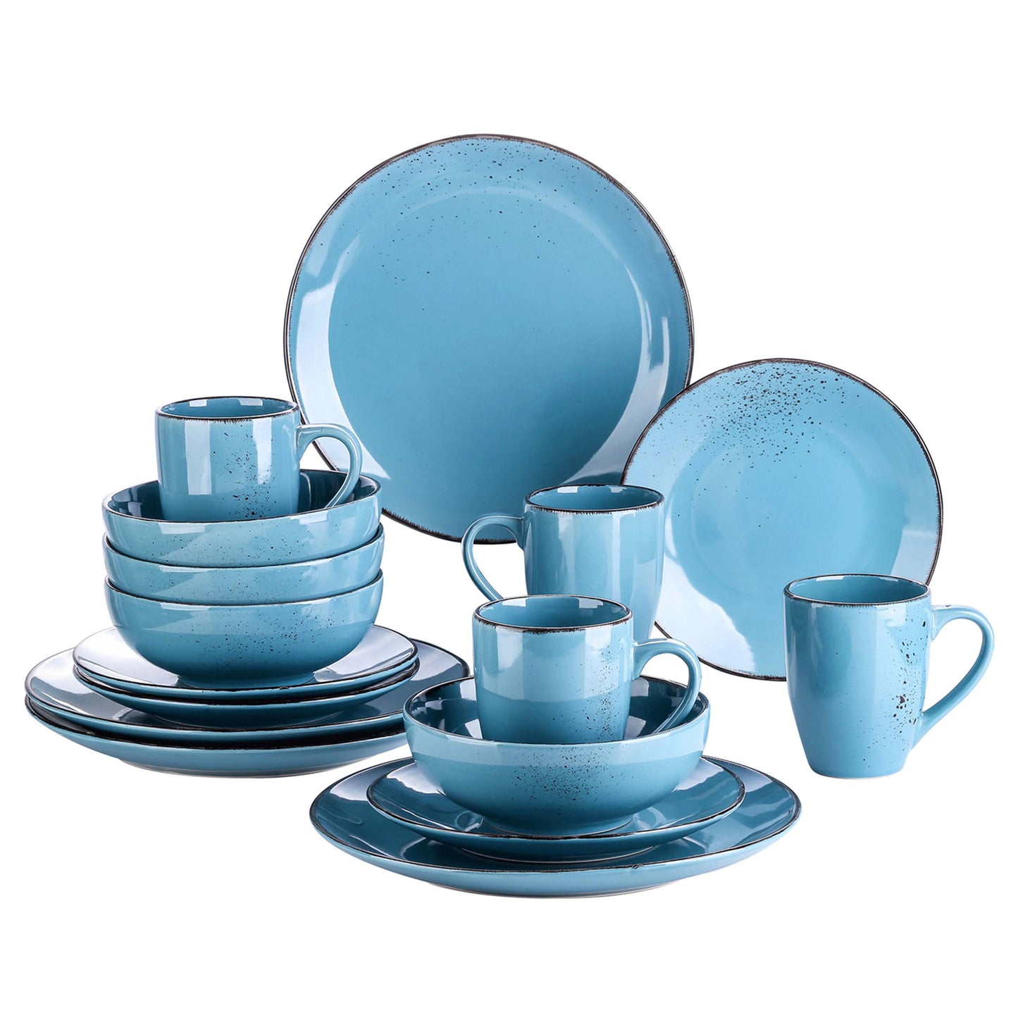 Vancasso Navia 16/32/48-Piece Ceramic Stoneware Dinnerware Plate Set with Dinner Plate,Dessert Plate,800ml Bowl,380ml Mug Set