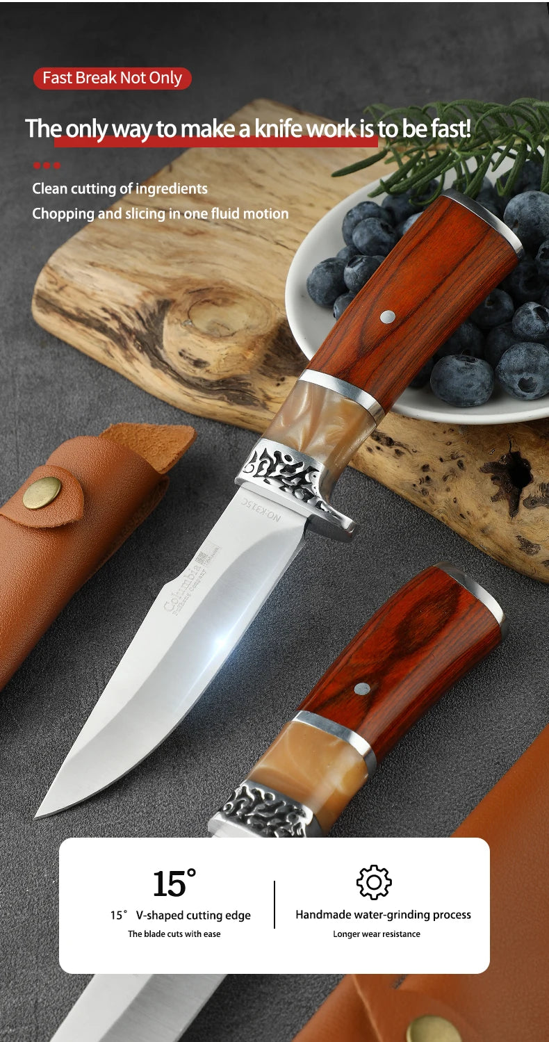 Wild Survival Self-defense Knife,Portable Mini Pocket Knife Stainless Steel Fruit Knife Meat Knife Suitable For Outdoor camping