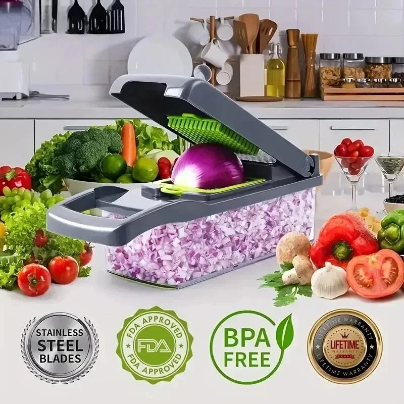 Picadora Multifuncional 14/16 en 1 - Cortador de Verduras para Cocina