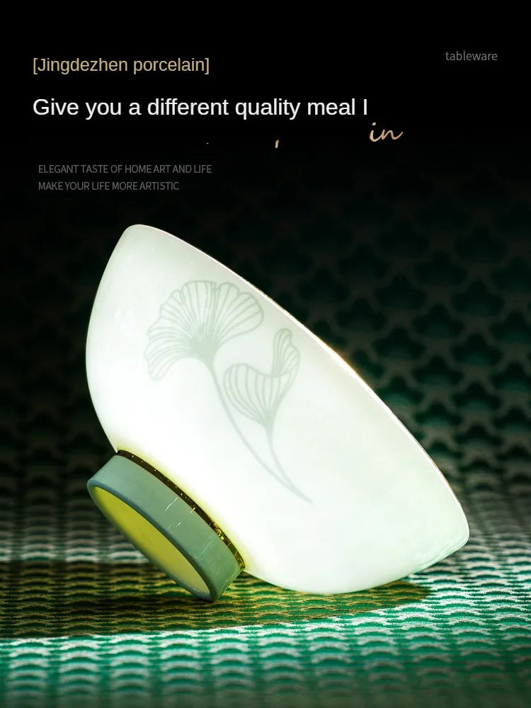New Bone China Dinnerware Set with Colorful Glaze Elegant Bowls and Plates for Home Ceramic Bowls and Plates Set