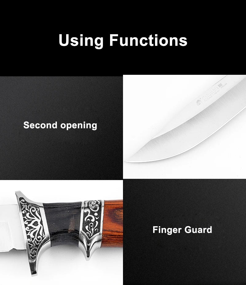 Outdoor Steel Hand Small Straight Knife Camping Portable Multi-Functional High Hardness Knife Household Fruit Knife Knife