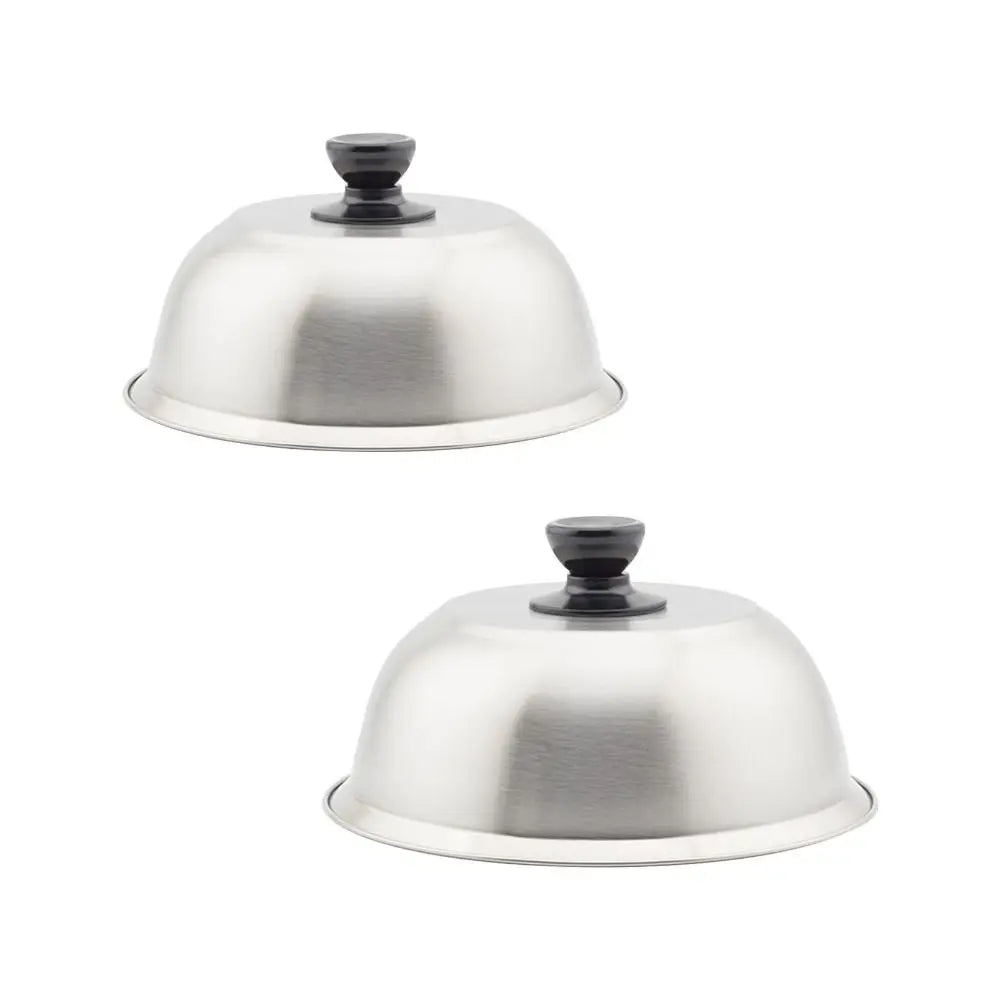 Stainless Steel Frying Pan Covers Barbecue Burgers Sandwiches Steak Round Pot Lids Cover Cookware Cheese Melting Dome