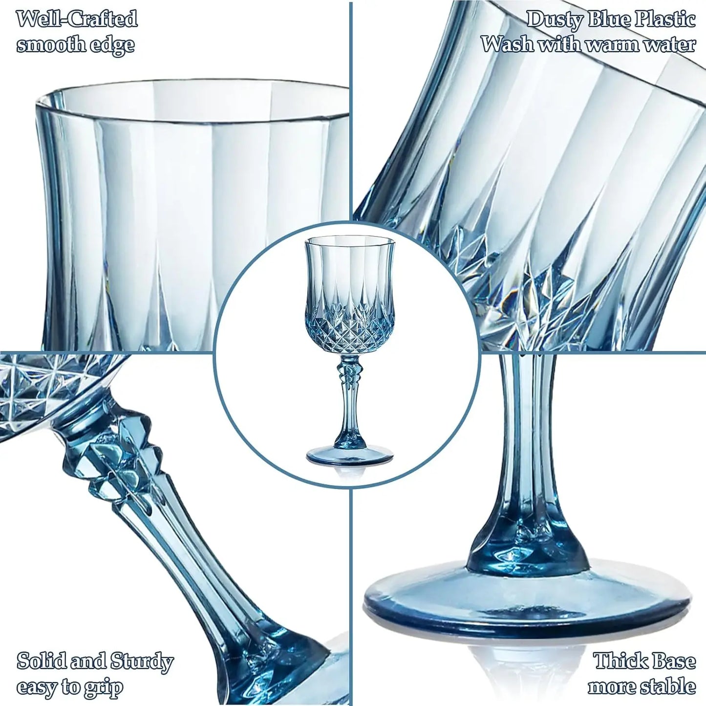 12/24 Pcs 7oz Plastic Wine Glasses Drinking Glasses Unbreakable Wedding Glassware Reusable Drinkware Champagne Flutes Goblets