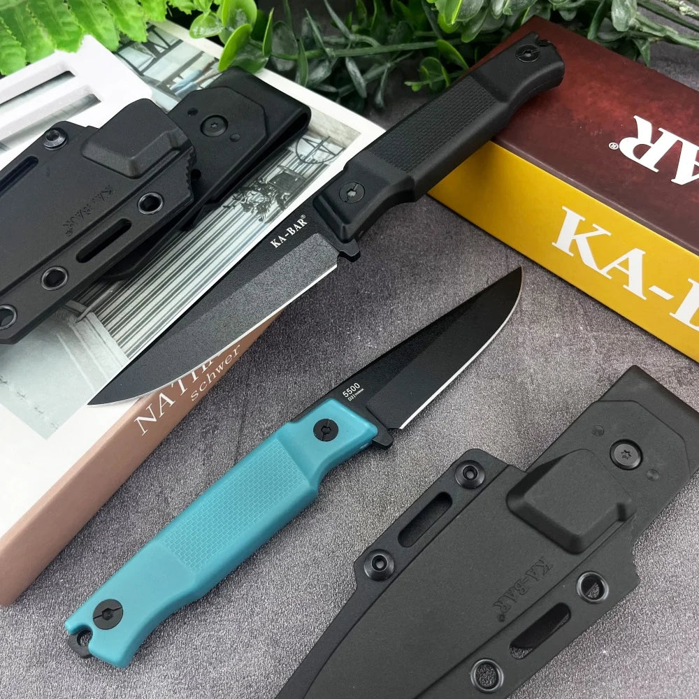 KB 5500 Straight Knife Nylon Fiber Handle 9Cr13Mov Blade High-quality Sharp Cutting Multi-functional Knife for Family Gatherings