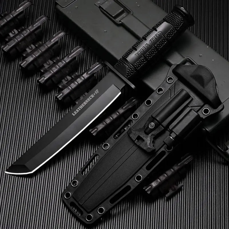 K Sheath Outdoor Straight Knife Camping Style Portable Fishing Straight Knife Fruit Knife Portable Multi-Functional Knife