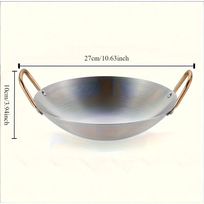 Stainless Steel Wok,Thickened Soup Pot, Round Bottom Pot For Restaurant Kitchen And Outdoor Camping Small hotpot round bottomed