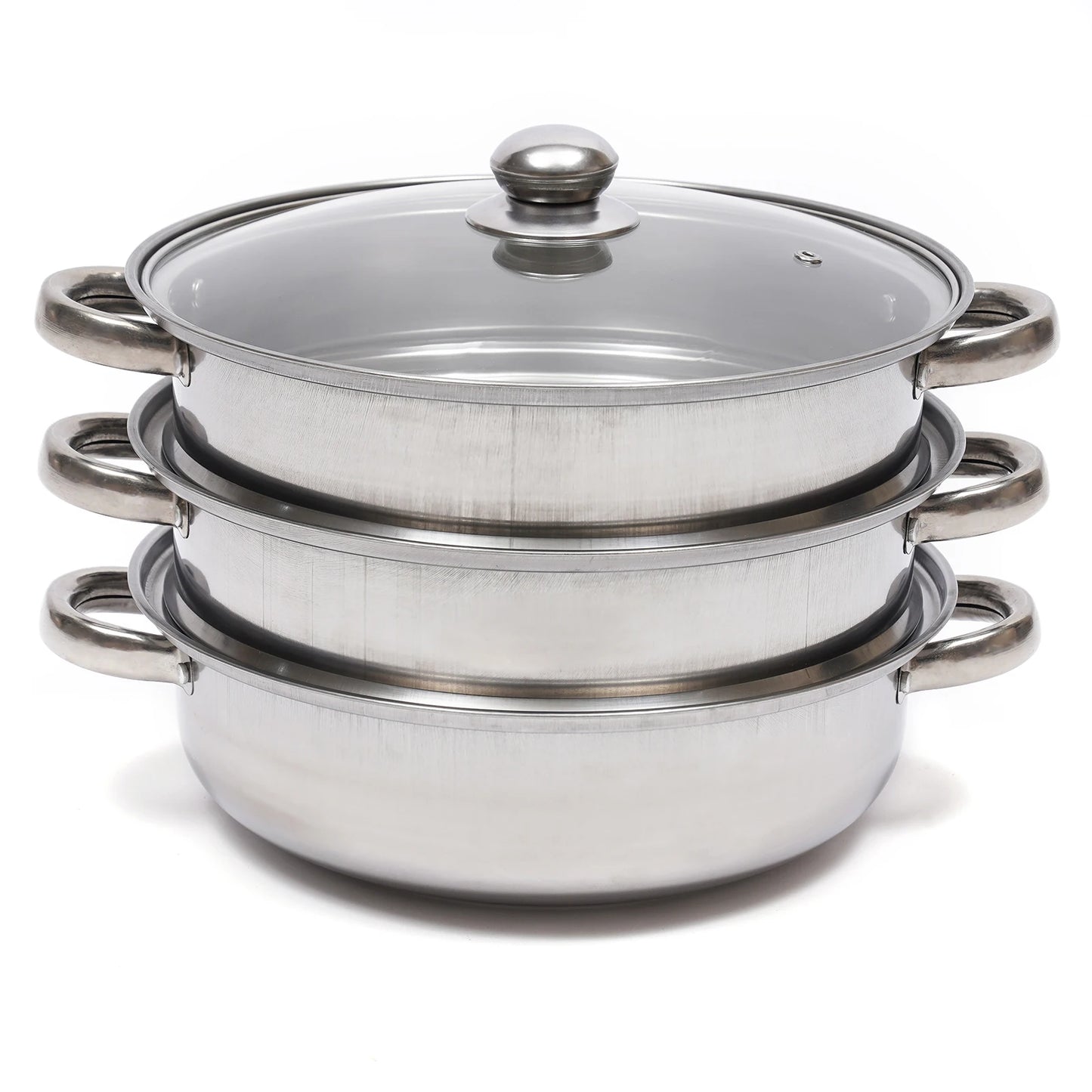 3 Tier Multi-Functions Stainless Steel Explosion-Proof Steamer for Cooking