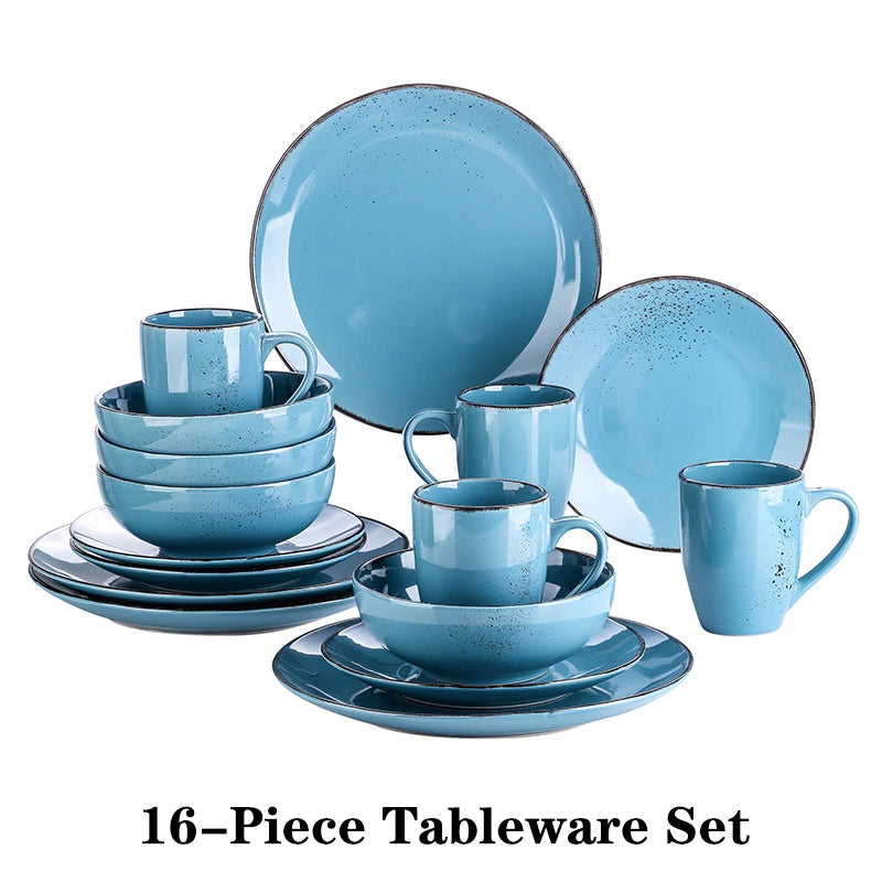 Vancasso Navia 16/32/48-Piece Ceramic Stoneware Dinnerware Plate Set with Dinner Plate,Dessert Plate,800ml Bowl,380ml Mug Set