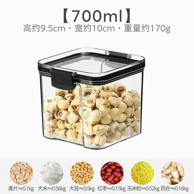 460–1800ml Stackable Airtight Food Storage Container Set – Plastic Kitchen Jars for Multigrain, Tea, Dried Fruit & More