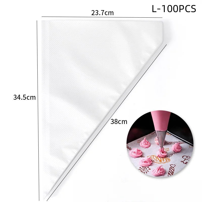 100/50/20pcs Disposable Piping Bag Pastry s Icing Fondant Cake Cream  for Decorating Pastries Cakes Baking Tools