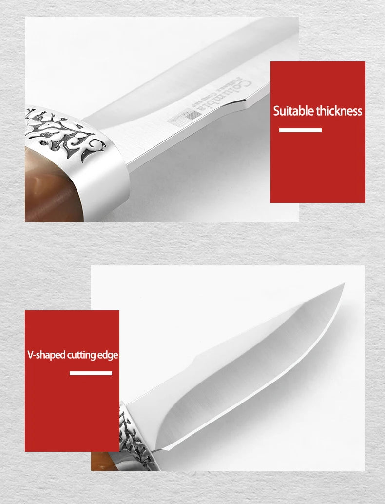Wild Survival Self-defense Knife,Portable Mini Pocket Knife Stainless Steel Fruit Knife Meat Knife Suitable For Outdoor camping