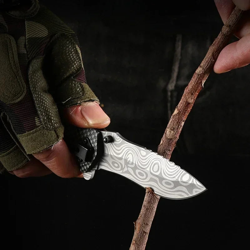 Portable Plastic Handle, Multi-purpose Folding Knife, Stainless Steel Blade, Camping and Tourism Cutting Tool